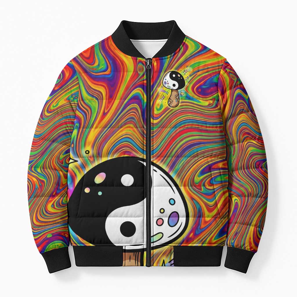Free Your Mind Peace Love Collective Bomber Puffer Jacket Psychedelic Hippie Vibes