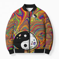 Free Your Mind Peace Love Collective Bomber Puffer Jacket Psychedelic Hippie Vibes