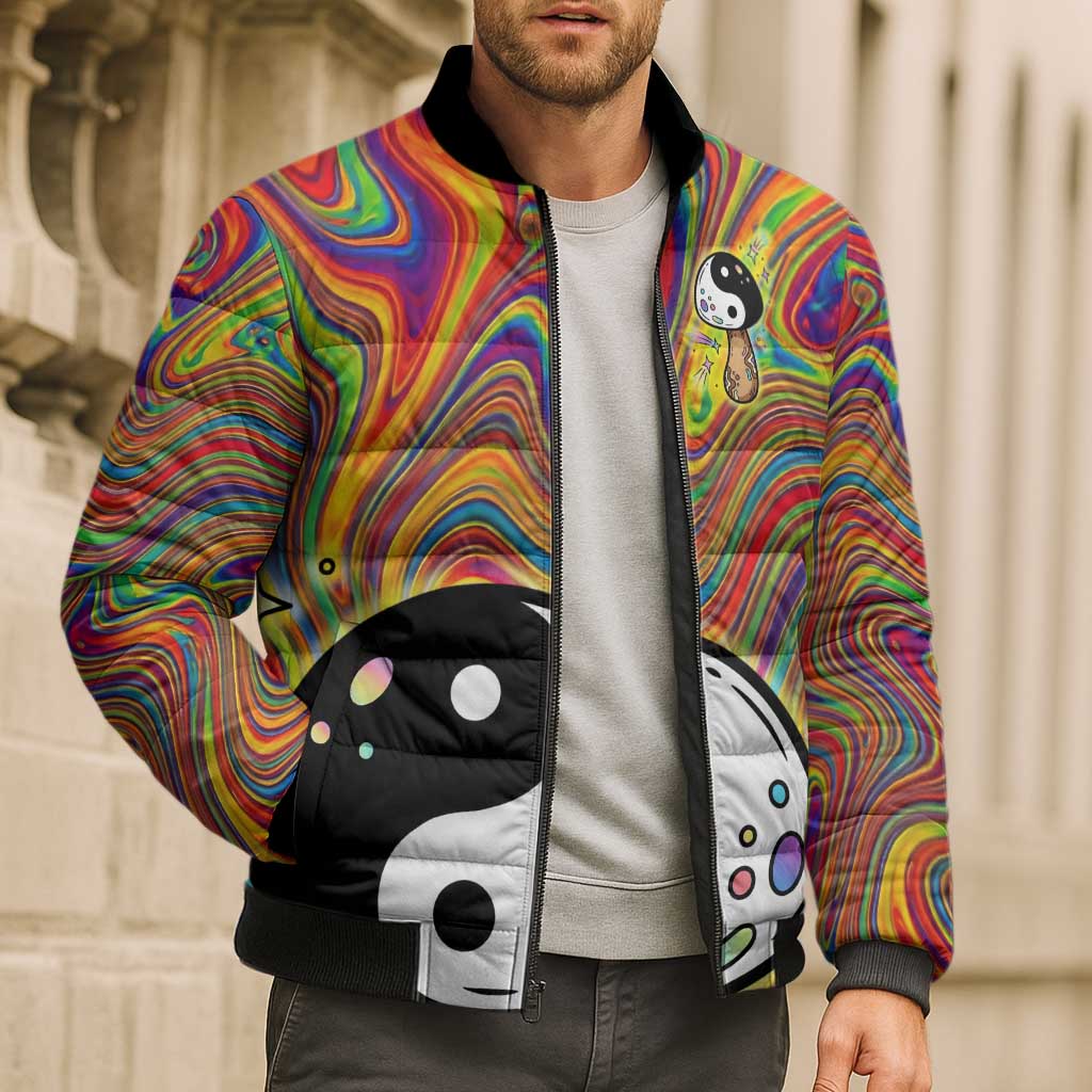 Free Your Mind Peace Love Collective Bomber Puffer Jacket Psychedelic Hippie Vibes