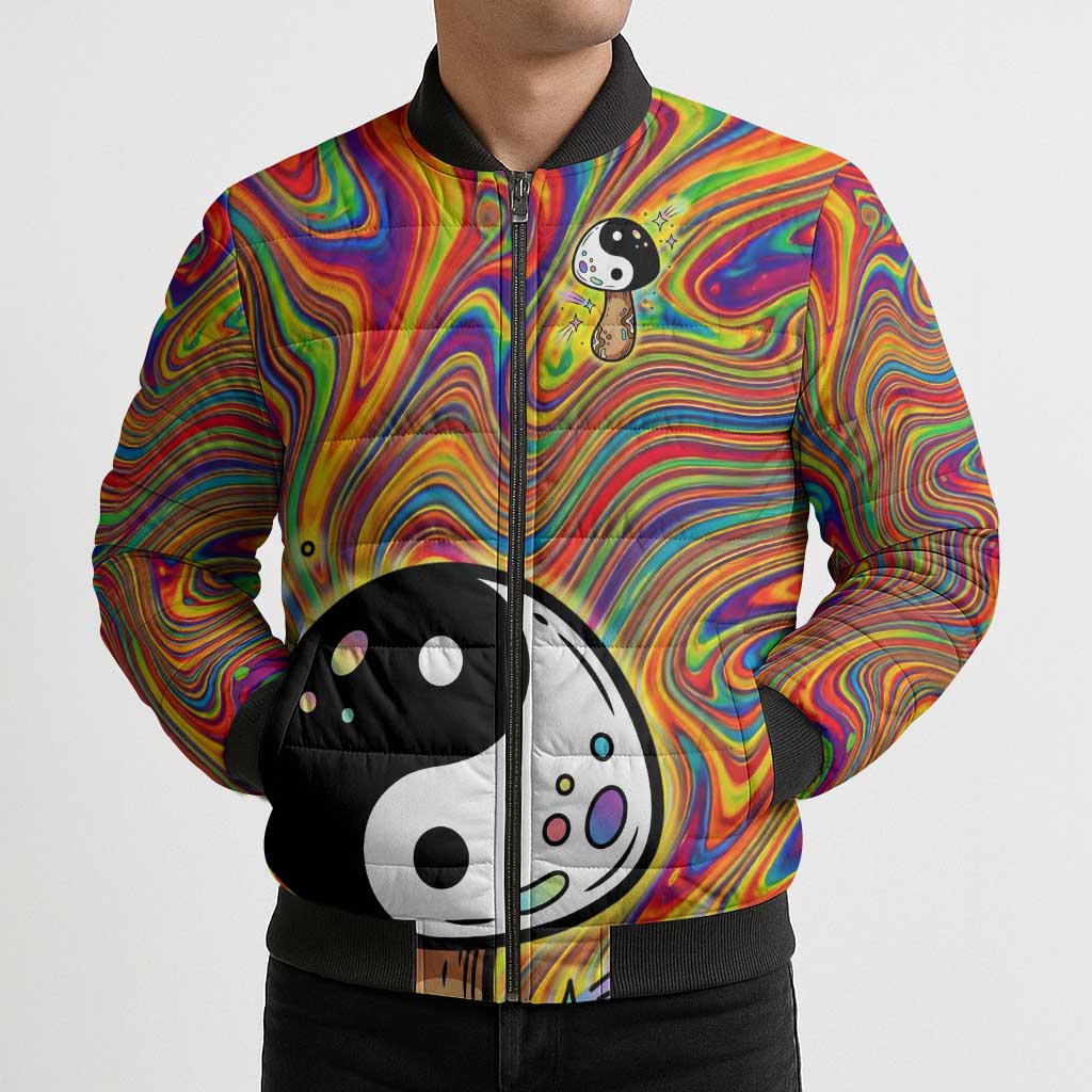 Free Your Mind Peace Love Collective Bomber Puffer Jacket Psychedelic Hippie Vibes