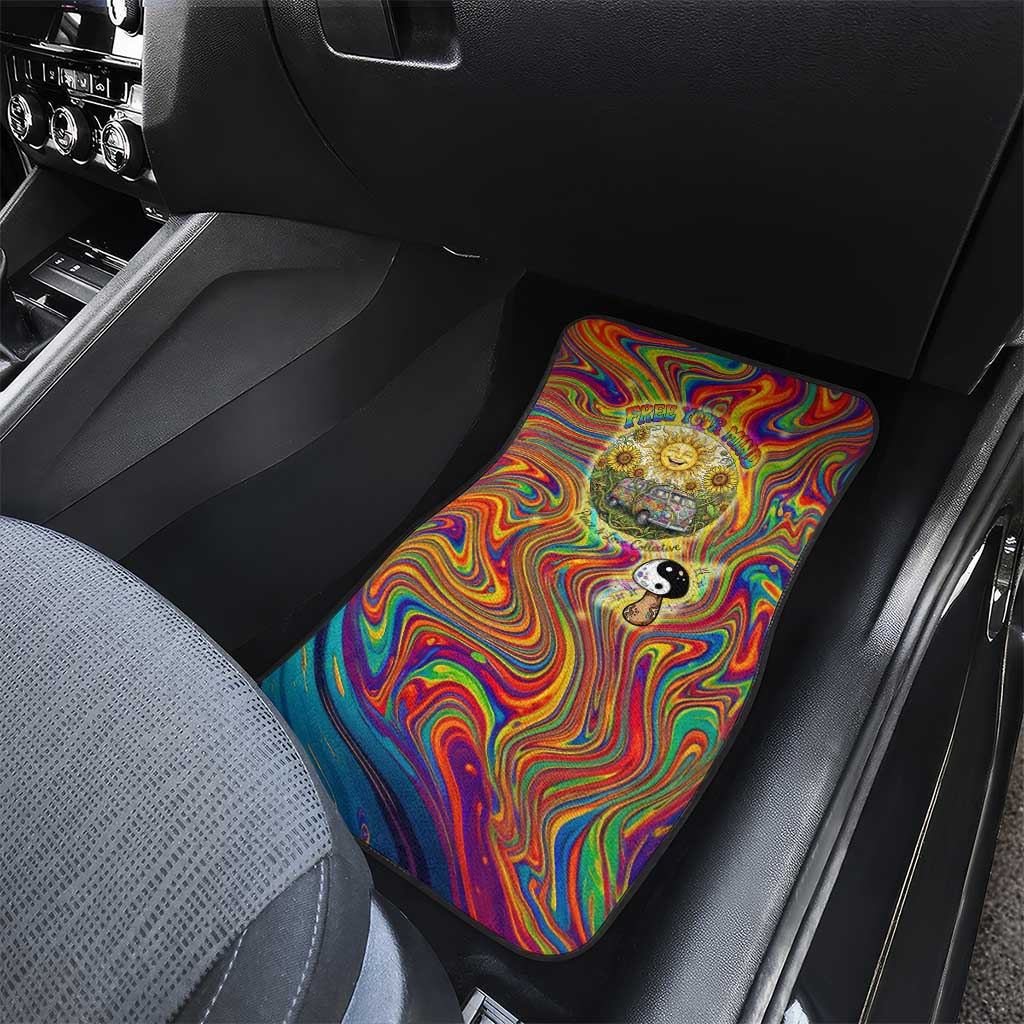Free Your Mind Peace Love Collective Car Mats Psychedelic Hippie Vibes