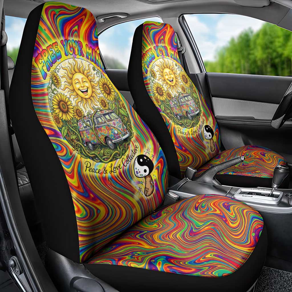 Free Your Mind Peace Love Collective Car Seat Cover Psychedelic Hippie Vibes