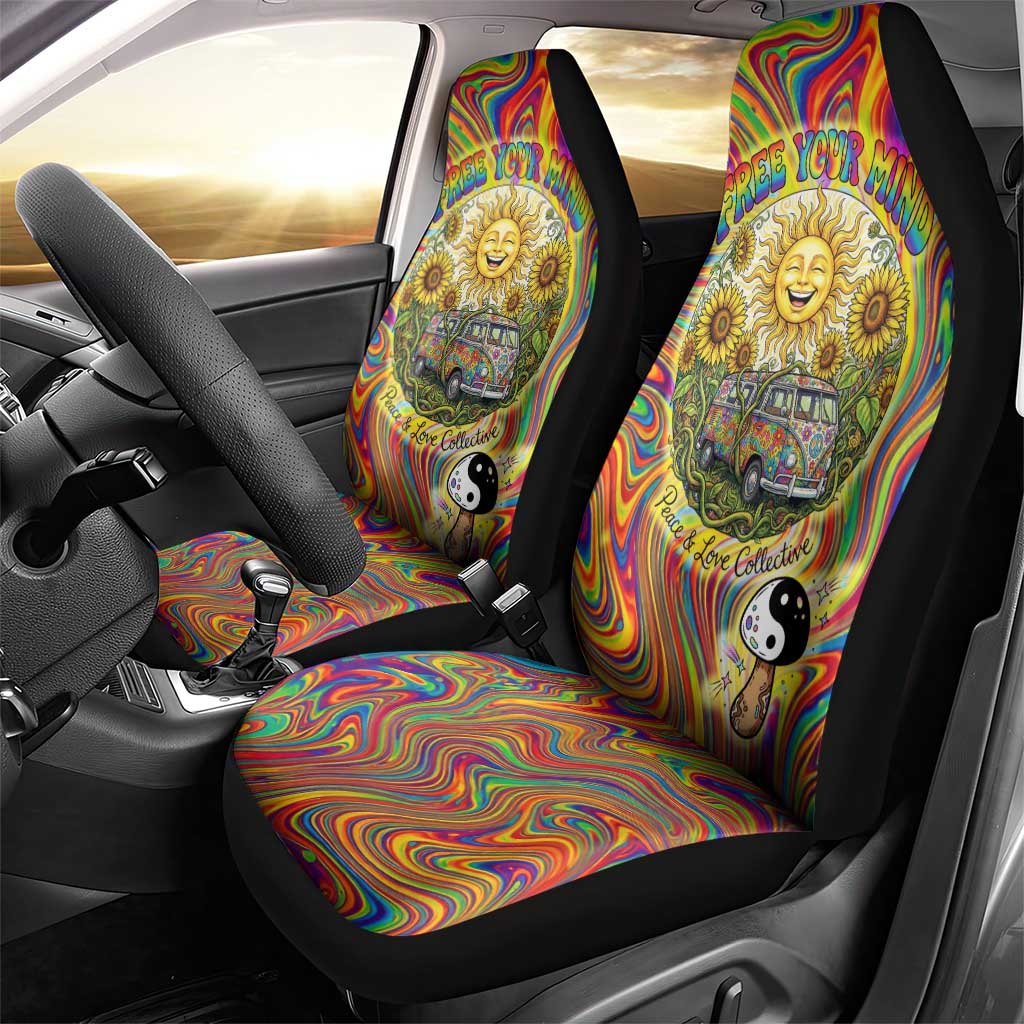 Free Your Mind Peace Love Collective Car Seat Cover Psychedelic Hippie Vibes