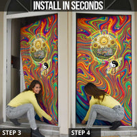 Free Your Mind Peace Love Collective Door Cover Psychedelic Hippie Vibes