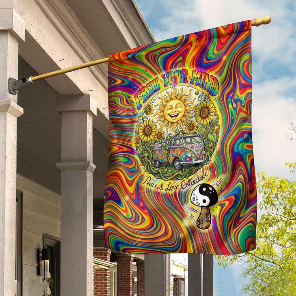 Free Your Mind Peace Love Collective Garden Flag Psychedelic Hippie Vibes