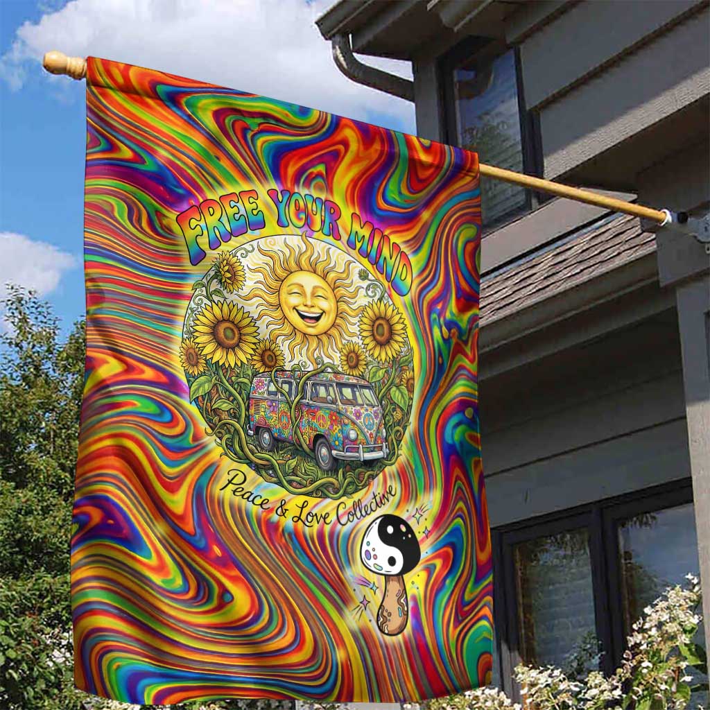 Free Your Mind Peace Love Collective Garden Flag Psychedelic Hippie Vibes