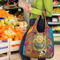 Free Your Mind Peace Love Collective Grocery Bag Psychedelic Hippie Vibes