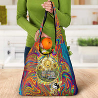 Free Your Mind Peace Love Collective Grocery Bag Psychedelic Hippie Vibes