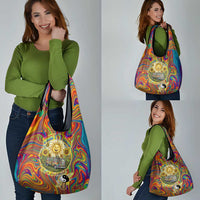 Free Your Mind Peace Love Collective Grocery Bag Psychedelic Hippie Vibes