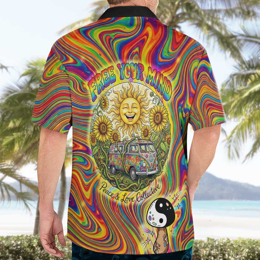 Free Your Mind Peace Love Collective Hawaiian Shirt Psychedelic Hippie Vibes