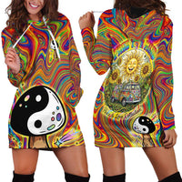 Free Your Mind Peace Love Collective Hoodie Dress Psychedelic Hippie Vibes