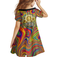 Free Your Mind Peace Love Collective Kid Short Sleeve Dress Psychedelic Hippie Vibes