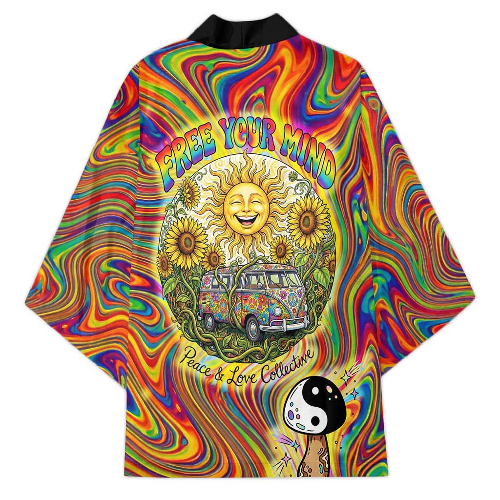 Free Your Mind Peace Love Collective Kimono Psychedelic Hippie Vibes