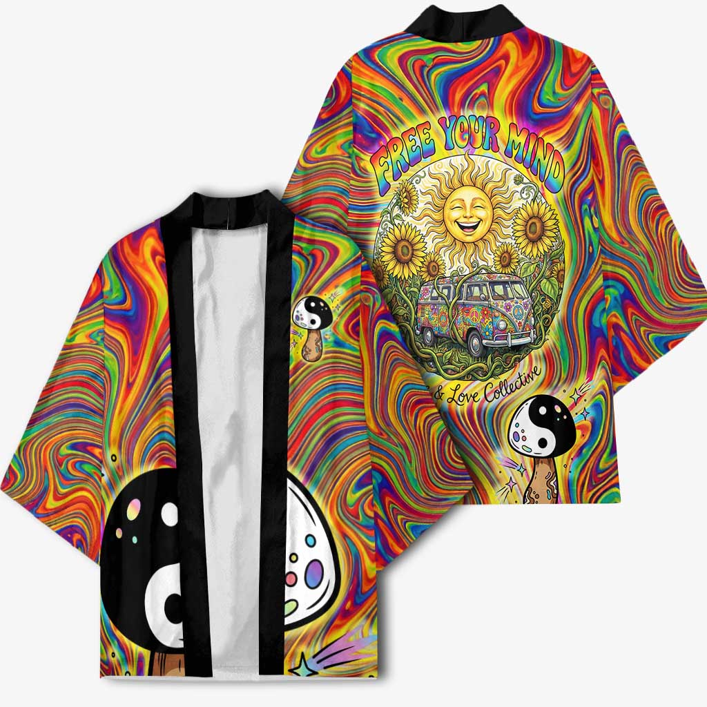 Free Your Mind Peace Love Collective Kimono Psychedelic Hippie Vibes