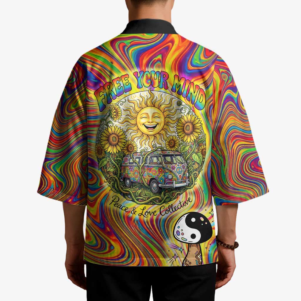 Free Your Mind Peace Love Collective Kimono Psychedelic Hippie Vibes