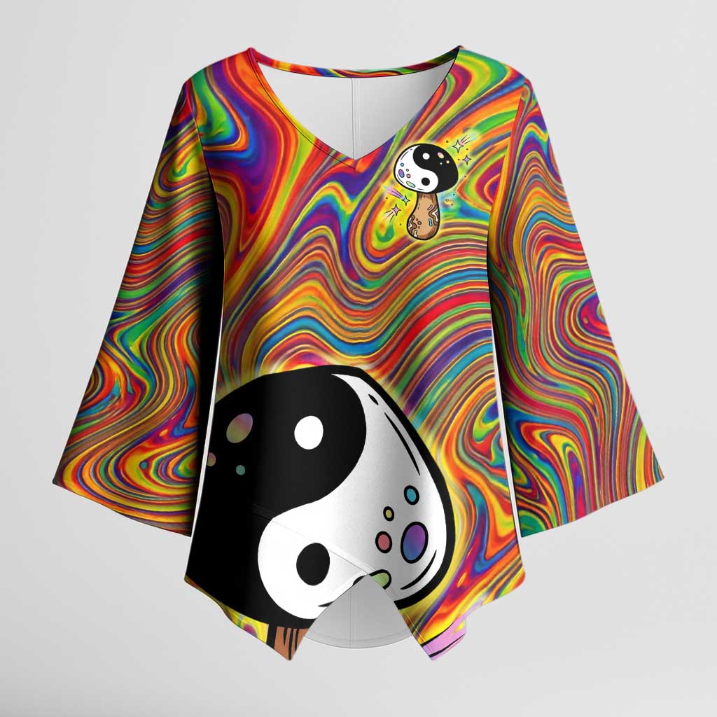 Free Your Mind Peace Love Collective Kimono Sleeve Blouse Psychedelic Hippie Vibes