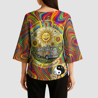Free Your Mind Peace Love Collective Kimono Sleeve Blouse Psychedelic Hippie Vibes