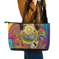 Free Your Mind Peace Love Collective Leather Tote Bag Psychedelic Hippie Vibes