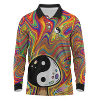 Free Your Mind Peace Love Collective Long Sleeve Polo Shirt Psychedelic Hippie Vibes