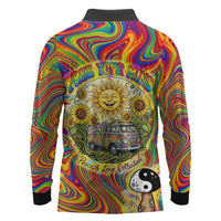 Free Your Mind Peace Love Collective Long Sleeve Polo Shirt Psychedelic Hippie Vibes