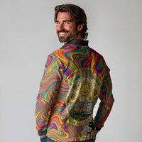 Free Your Mind Peace Love Collective Long Sleeve Polo Shirt Psychedelic Hippie Vibes