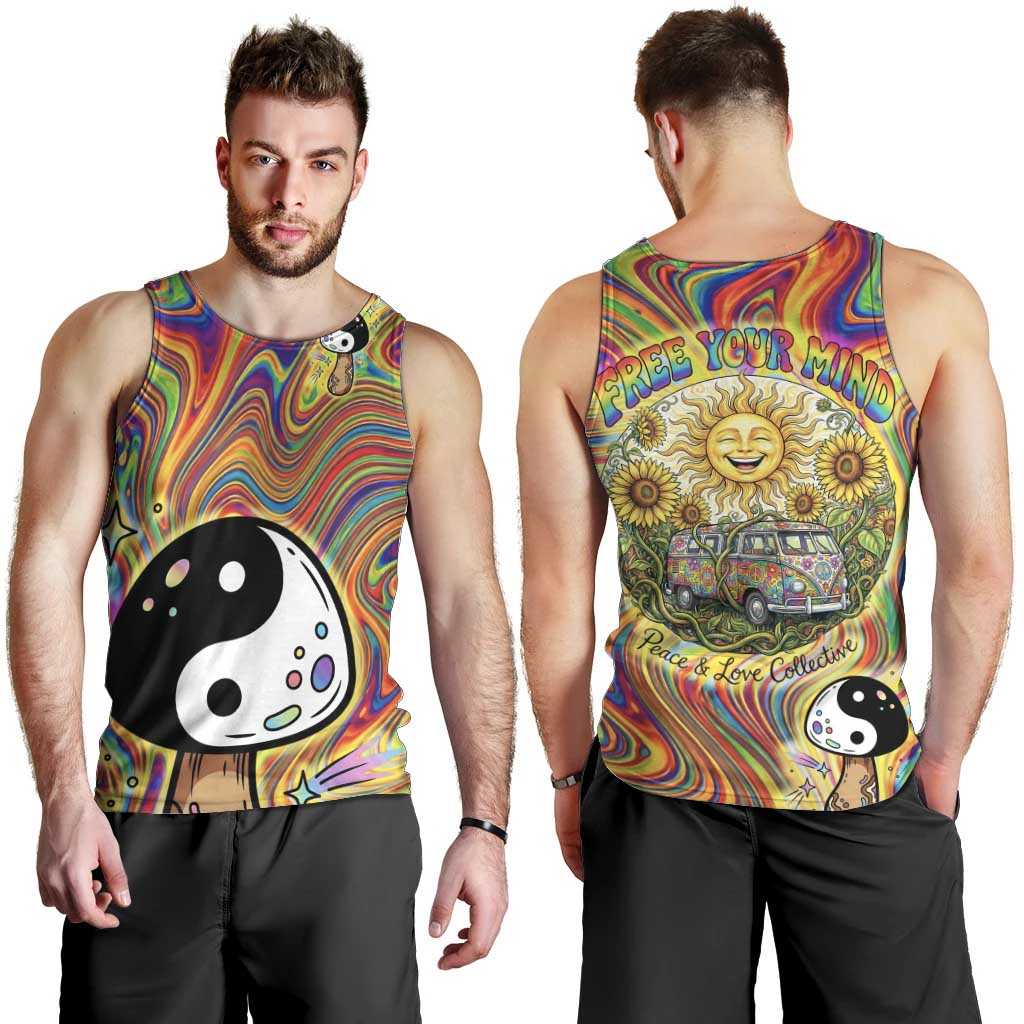 Free Your Mind Peace Love Collective Men Tank Top Psychedelic Hippie Vibes