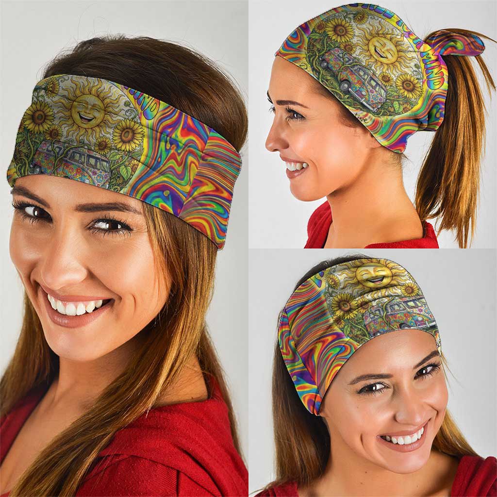 Free Your Mind Peace Love Collective Neck Gaiter Psychedelic Hippie Vibes