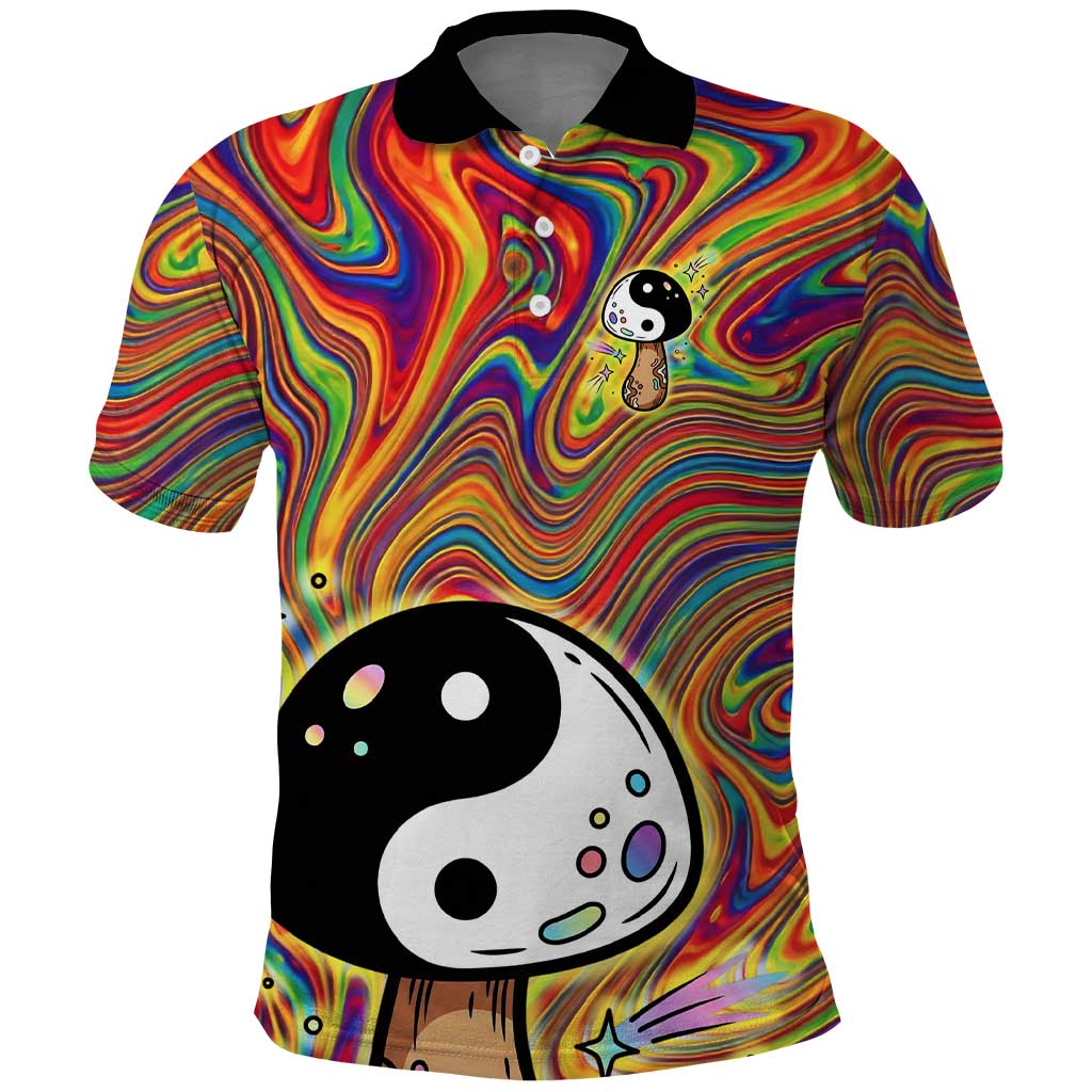 Free Your Mind Peace Love Collective Polo Shirt Psychedelic Hippie Vibes