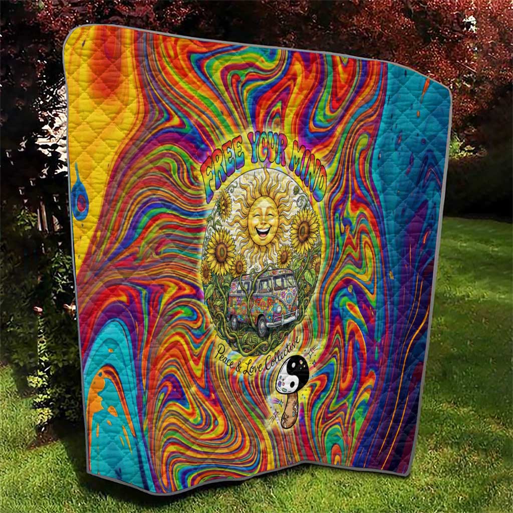 Free Your Mind Peace Love Collective Quilt Psychedelic Hippie Vibes