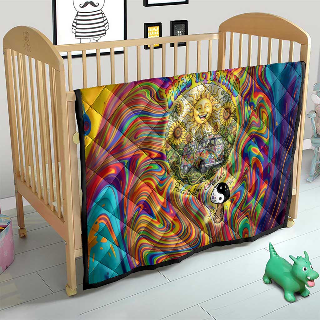 Free Your Mind Peace Love Collective Quilt Psychedelic Hippie Vibes