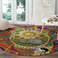 Free Your Mind Peace Love Collective Round Carpet Psychedelic Hippie Vibes