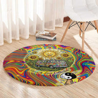 Free Your Mind Peace Love Collective Round Carpet Psychedelic Hippie Vibes