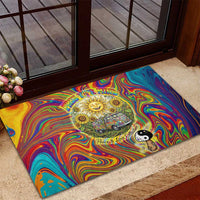 Free Your Mind Peace Love Collective Rubber Doormat Psychedelic Hippie Vibes