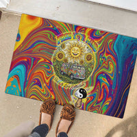 Free Your Mind Peace Love Collective Rubber Doormat Psychedelic Hippie Vibes