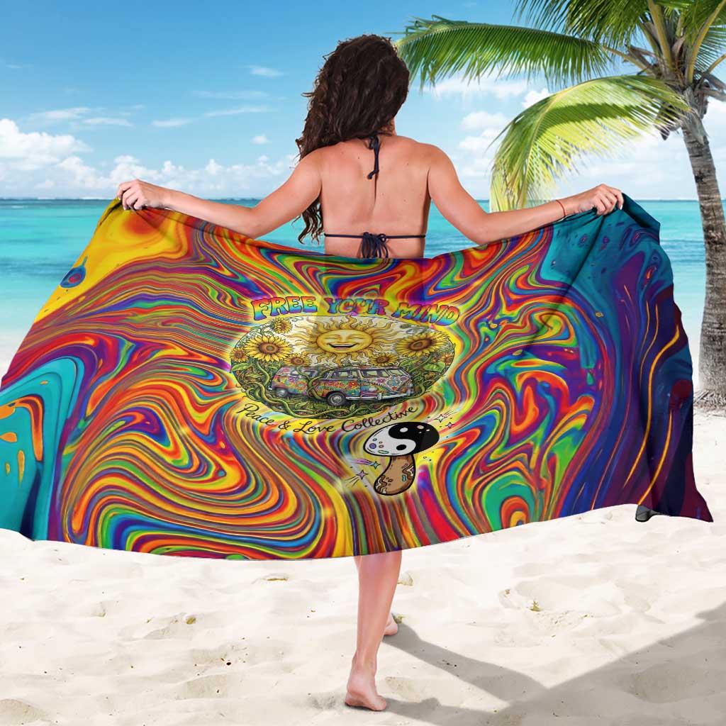 Free Your Mind Peace Love Collective Sarong Psychedelic Hippie Vibes