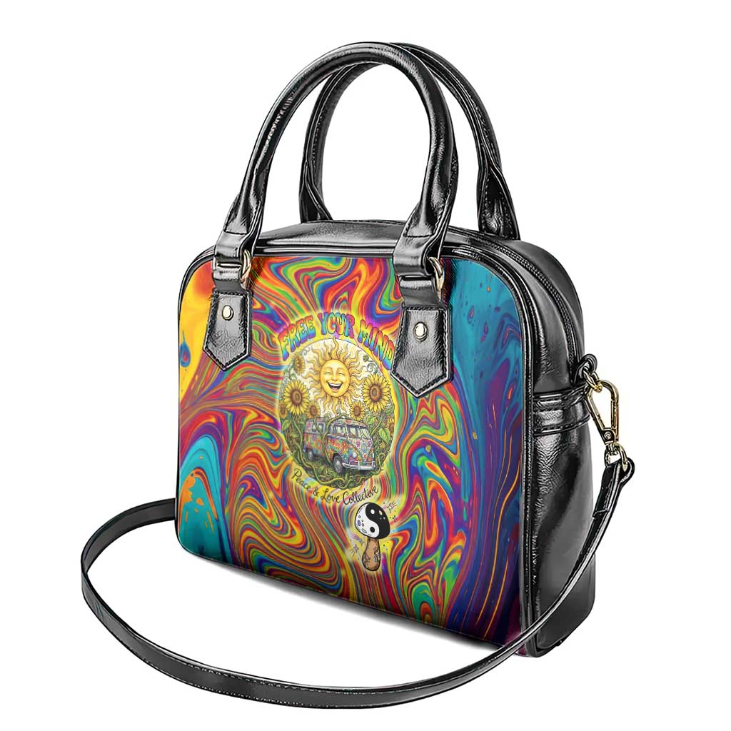 Free Your Mind Peace Love Collective Shoulder Handbag Psychedelic Hippie Vibes