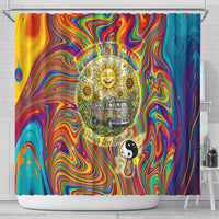 Free Your Mind Peace Love Collective Shower Curtain Psychedelic Hippie Vibes