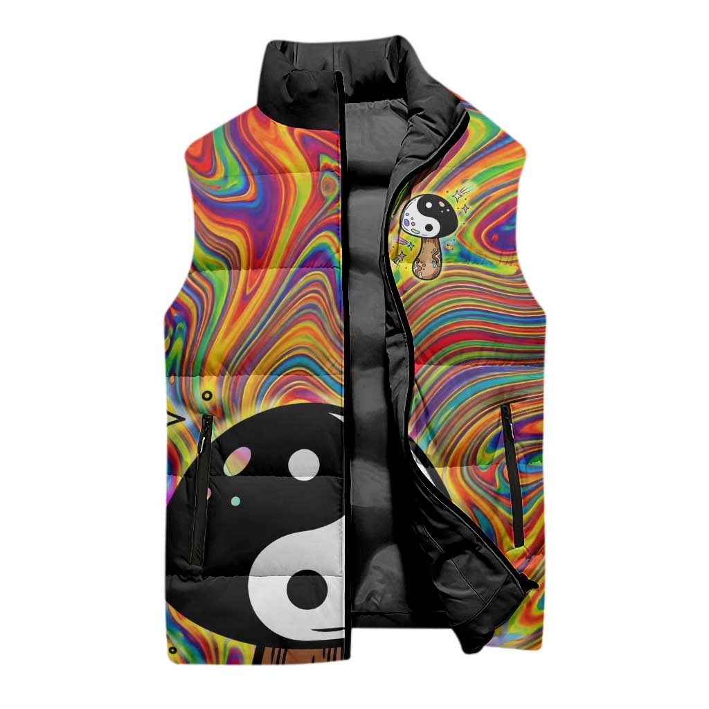 Free Your Mind Peace Love Collective Sleeveless Puffer Jacket Psychedelic Hippie Vibes
