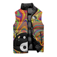 Free Your Mind Peace Love Collective Sleeveless Puffer Jacket Psychedelic Hippie Vibes