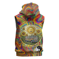 Free Your Mind Peace Love Collective Sleeveless Zip Hoodie Psychedelic Hippie Vibes