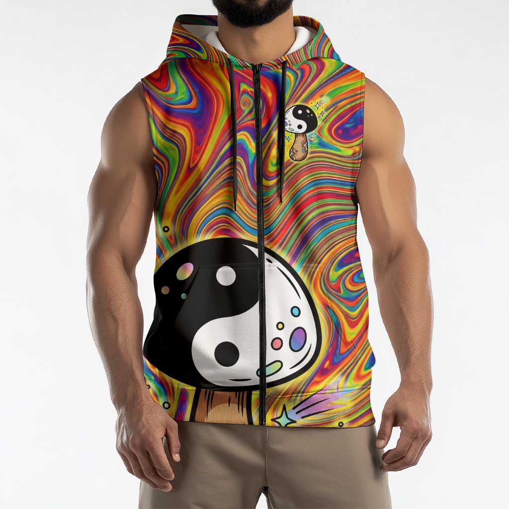Free Your Mind Peace Love Collective Sleeveless Zip Hoodie Psychedelic Hippie Vibes