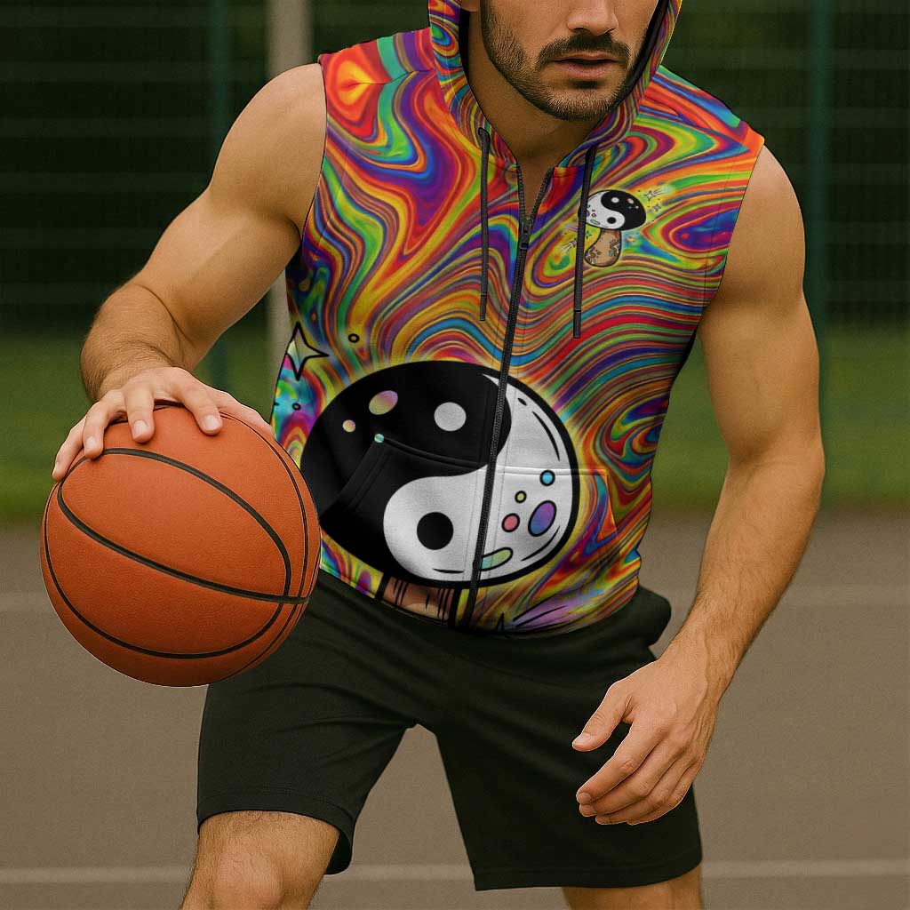 Free Your Mind Peace Love Collective Sleeveless Zip Hoodie Psychedelic Hippie Vibes