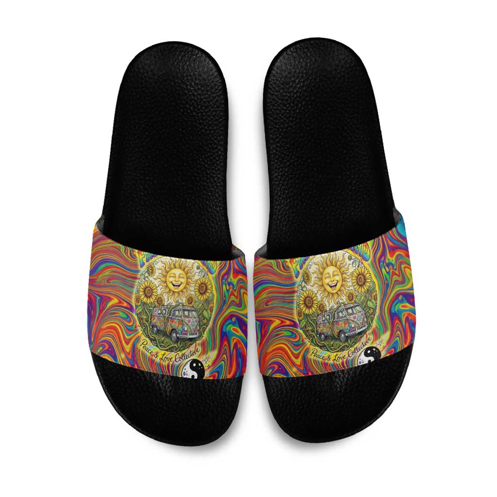 Free Your Mind Peace Love Collective Slide Sandals Psychedelic Hippie Vibes