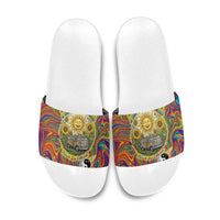 Free Your Mind Peace Love Collective Slide Sandals Psychedelic Hippie Vibes