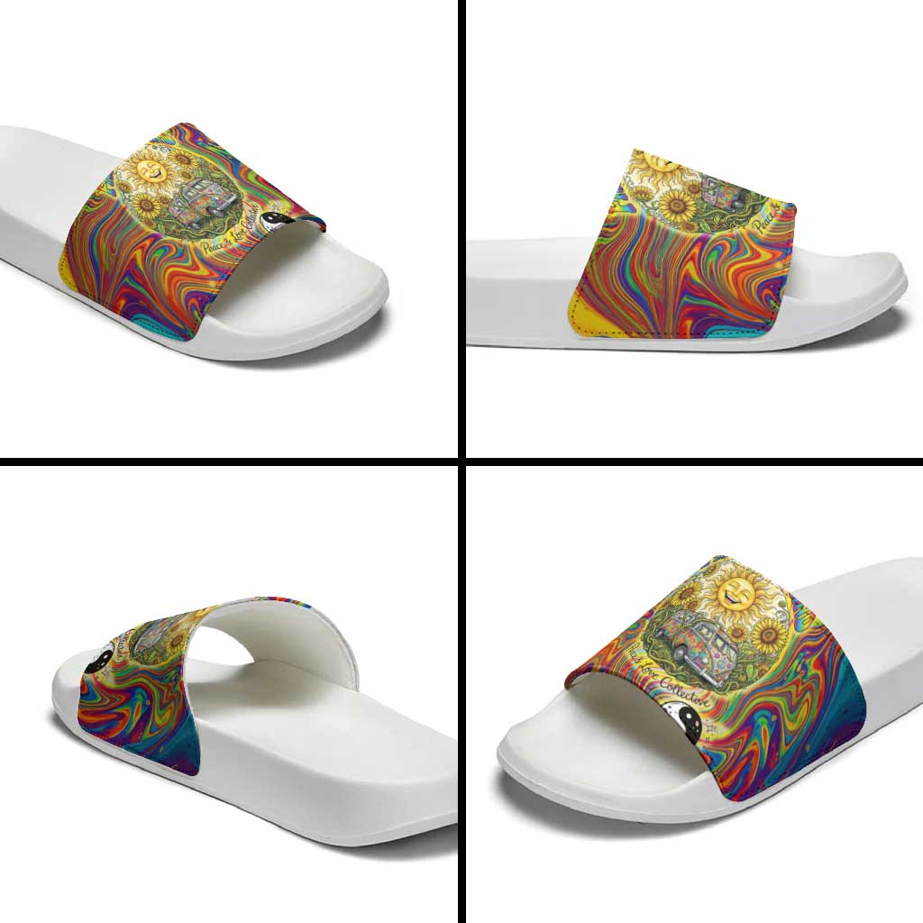 Free Your Mind Peace Love Collective Slide Sandals Psychedelic Hippie Vibes