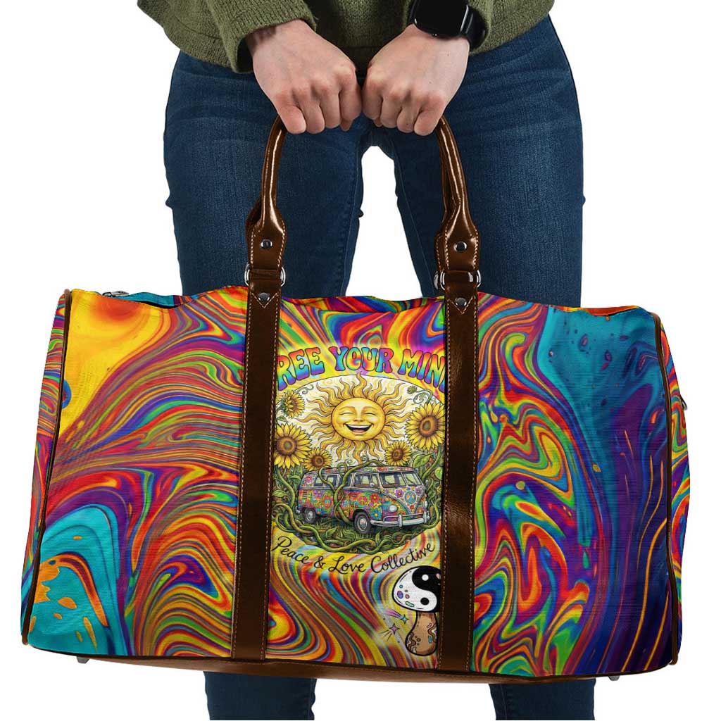 Free Your Mind Peace Love Collective Travel Bag Psychedelic Hippie Vibes