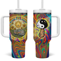 Free Your Mind Peace Love Collective Tumbler With Handle Psychedelic Hippie Vibes