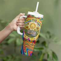 Free Your Mind Peace Love Collective Tumbler With Handle Psychedelic Hippie Vibes
