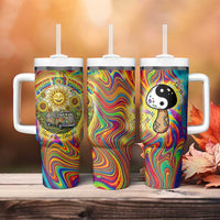 Free Your Mind Peace Love Collective Tumbler With Handle Psychedelic Hippie Vibes