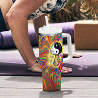 Free Your Mind Peace Love Collective Tumbler With Handle Psychedelic Hippie Vibes
